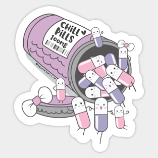 chill pills cute pills cartoon Sticker